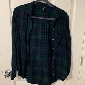 Green and Blue Flannel Shirt